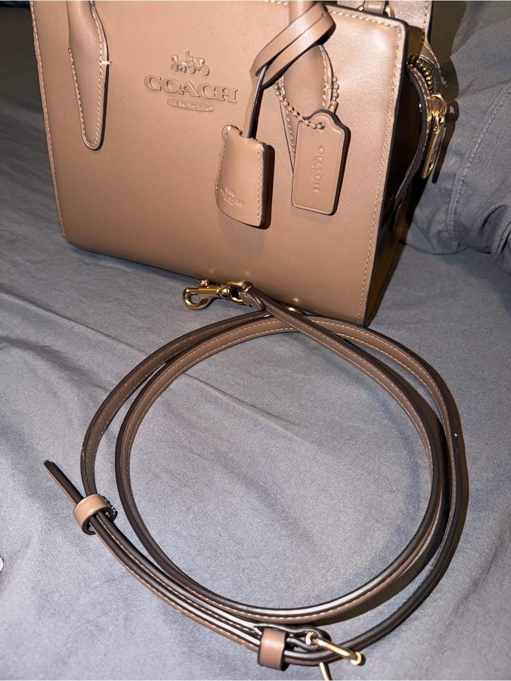 COACH Brown Leather Mini Satchel with Tag Accents - Picture 5 of 7
